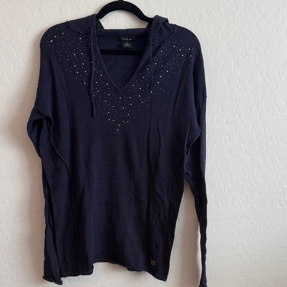 Calvin Klein Jeans Navy V-Neck Sweater